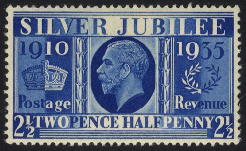 1935 Silver Jubilee 2½d Prussian blue, fine M, SG.456a, RPS Cert. 1972. Cat. £12,000. (1)