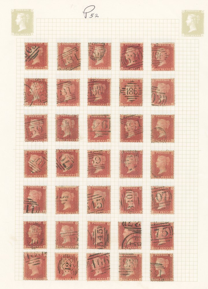 1857-64 Large Crown Die II white paper 1d rose red attempted reconstructions from Plate 34 (239 - Image 3 of 4