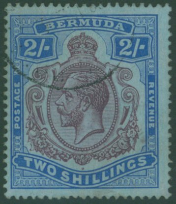 1918-22 MCCA 2s purple & blue showing the 'nick in top right scroll' variety, VFU, SG.51bc. (1) Cat.