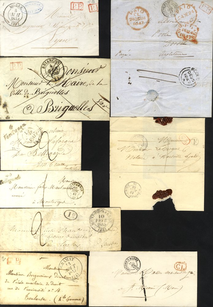 POSTAL HISTORY 1838-64 collection written up in protectors (47 covers/entries) mainly pre-stamp