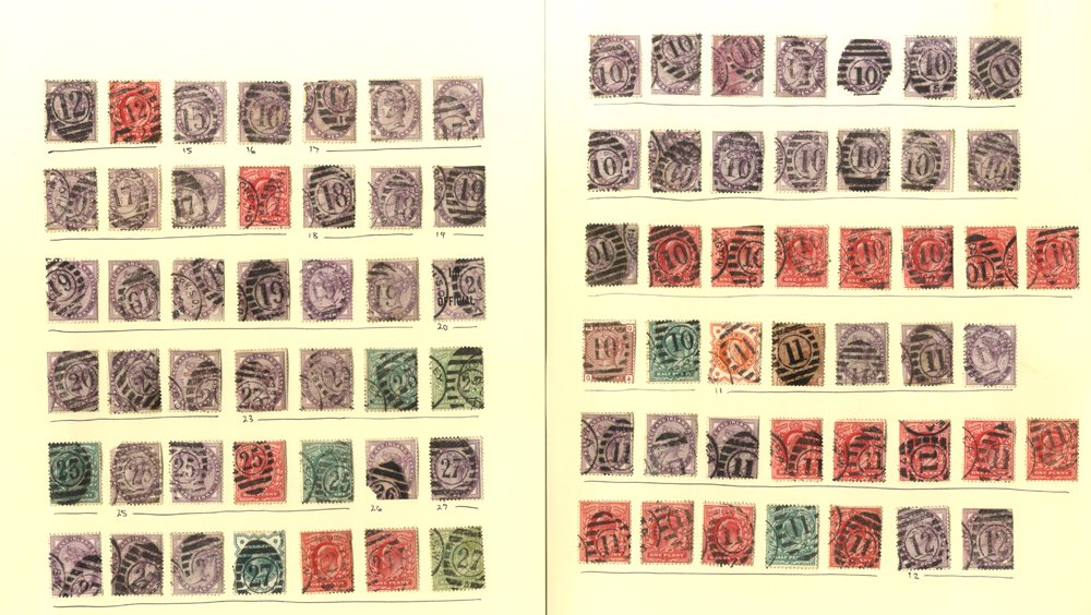 LONDON POSTMARKS on QV or KEVII adhesives comprising London District (1st series) 82 different - Image 2 of 2