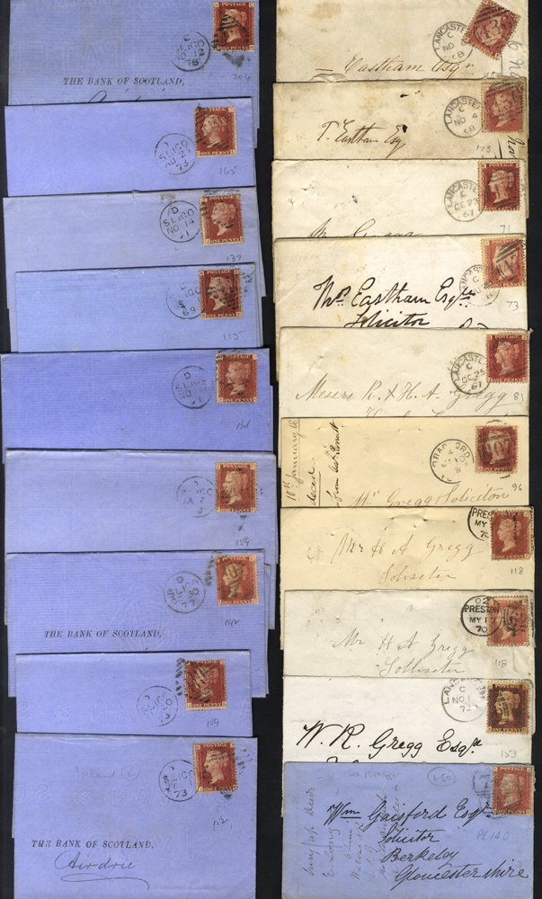 BOX FILE containing a range of 1841 1d reds on & off cover, also 1d Stars/Plates, some on piece, - Image 2 of 5