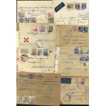 WWII covers/postcards & items of postal stationery. Mostly Spain with commercial mail and airmail