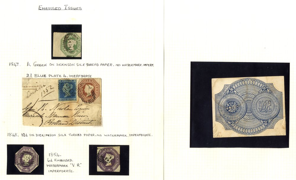 1840-1951 collection/accumulation on leaves incl. 1840 1d Pl.8, three margins, Mulready Letter Sheet - Image 2 of 3