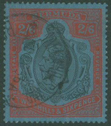 1924-32 MSCA 2/6d black & bright orange vermilion/deep blue, VFU with Ireland Island c.d.s, SG.