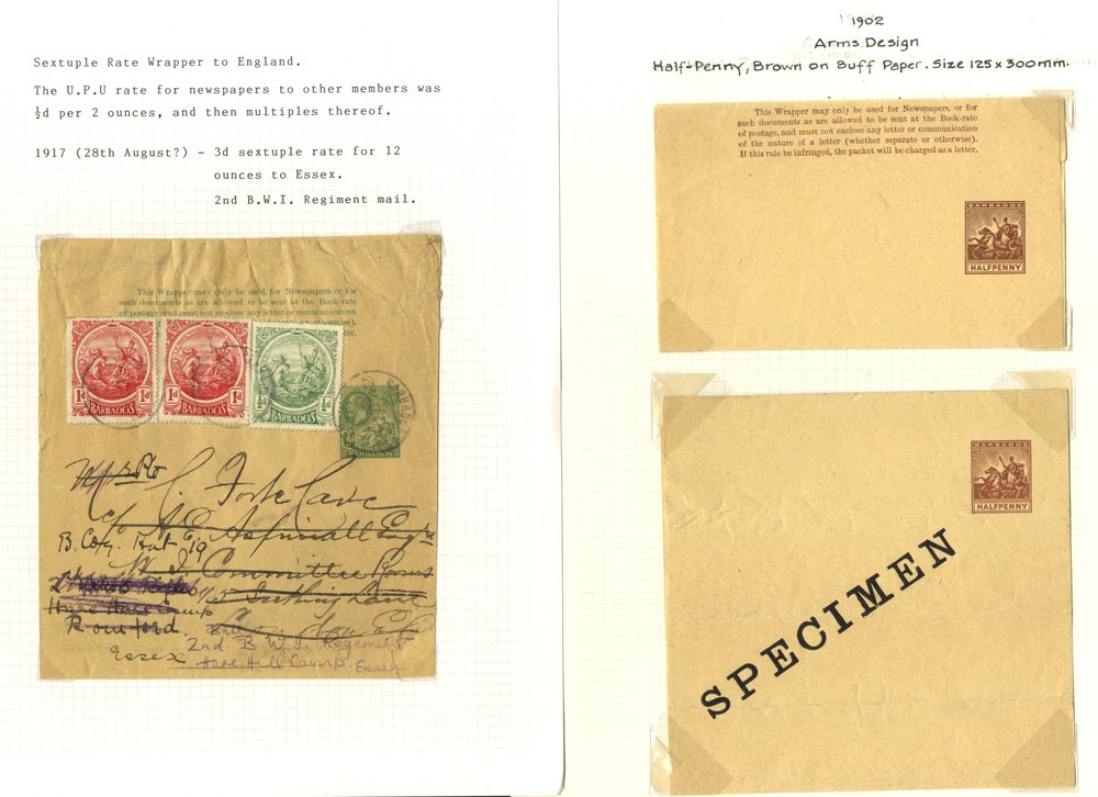 Postal stationery collection mounted on pages incl. newspaper wrappers, the majority QV but a few