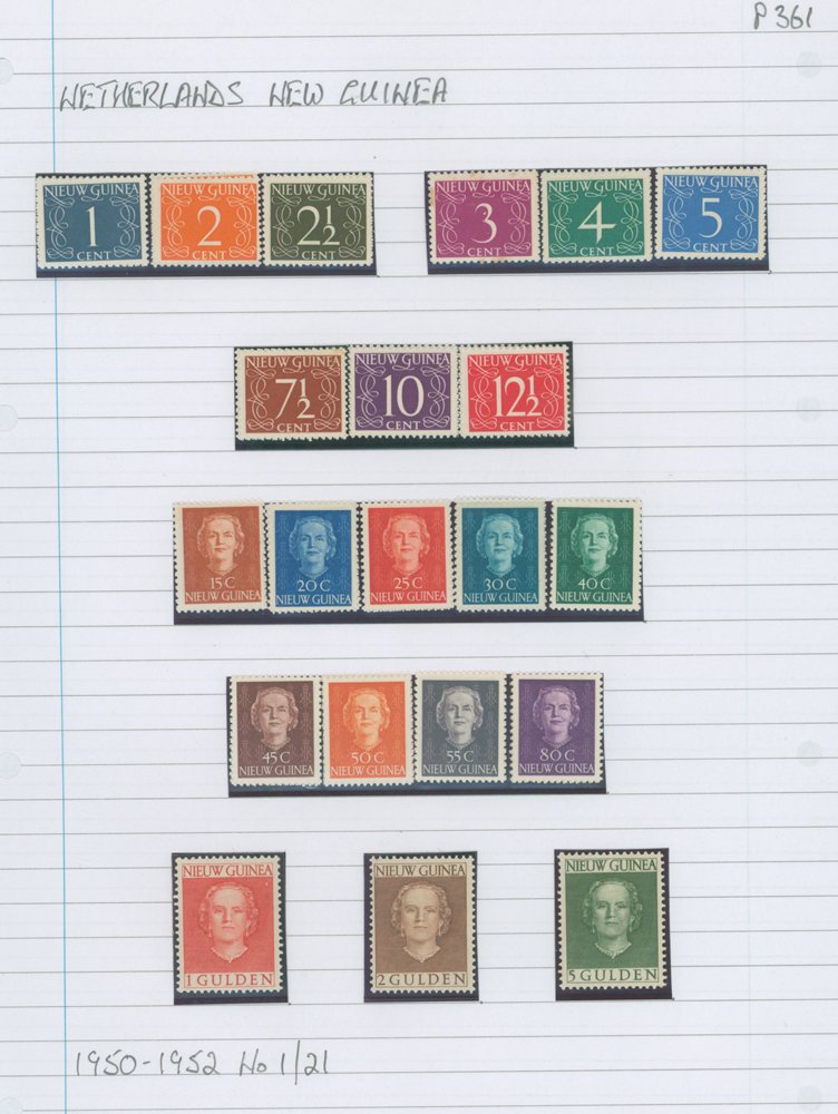 NEW GUINEA 1950-62 UM, M & U collection incl. 1950-52 set M, 1953 Flood set M, 1954-60 to 1g (2)
