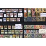 BRITISH COMMONWEALTH Ex-Dealers M & U ranges on 156 black stock cards in a shoe box, ST.Cat. £12,460
