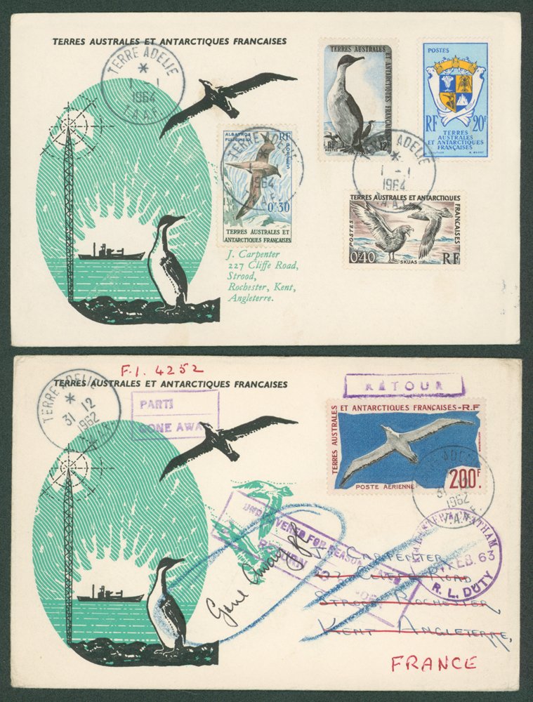 FRENCH SOUTHERN & ANTARCTIC TERRITORIES 1960 illustrated reg cover bearing 200f airmail '
