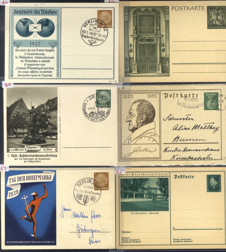 1885-1940's postal stationery, postcards (65) with also a few letter cards & parcel cards.