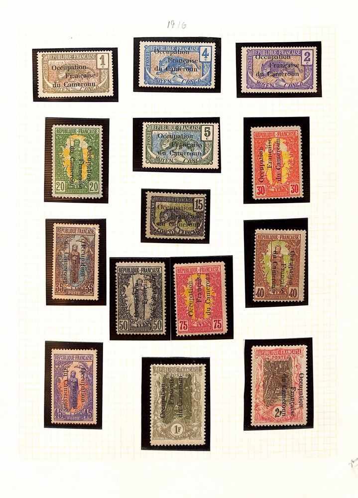 CAMEROUN 1915-56 M collection in an album incl. 1915 'Corps' Ovpt'd 4c, 5c, 10c, 25c, 30c (3 are