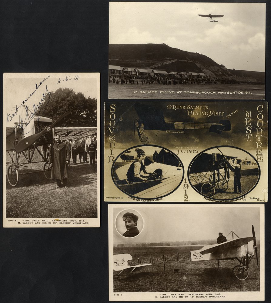 AVIATION 1911-14 Salmet group incl. Coronation UK Aerial postcard sent by Salmet to a young lady