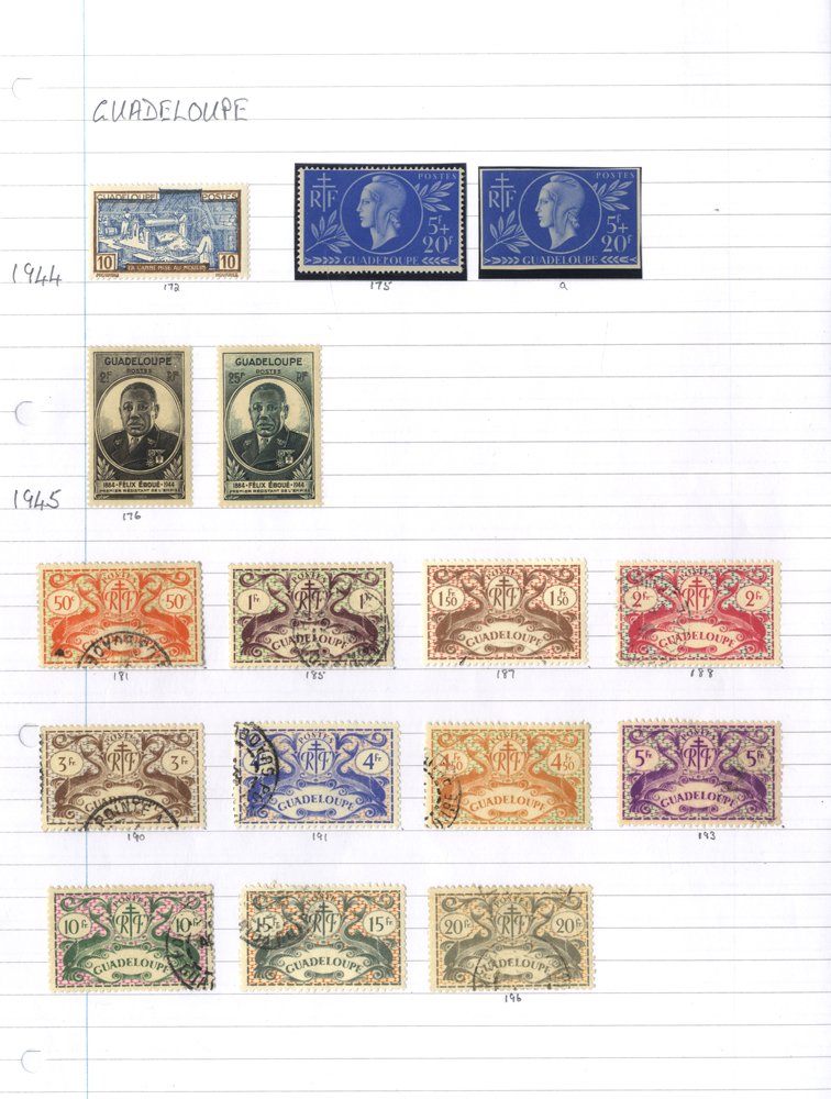 GUADELOUPE 1884-1946 M & U collection incl. 1884 Due 5c, 1884 25 on 35c M & U, 1889 Surcharges, 5c/ - Image 4 of 5