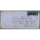 CHESHIRE - CONGLETON 1853 long envelope (corner faults) to the Hop Pole Inn, Chester with QV 2d blue