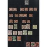 1850'S-1910 RANGE ON CUT DOWN LEAVES hagner page incl. perf 1d red stars (110), 2d stars (3),