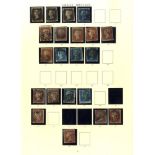 1840-1970 COLLECTION M & U housed in a leather bound Windsor album incl. 1840 (3) & 2d (mixed