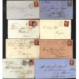 BRISTOL QV 1d red covers incl. 1864-68 attractive trio to France (2) or Spain, 1867 redirected