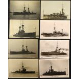 SHIPPING ROYAL NAVY collection of WWI/WWII vessels housed in two albums, many are RP's, excellent
