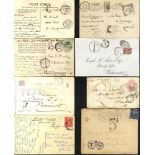 CHARGE MARKS QV-QEII covers & cards with interesting variety of charge marks incl. attractive