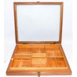 Vintage hinged and glazed counter top cigar display box