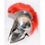 Reproduction pressed metal Spartan/Greek war helmet