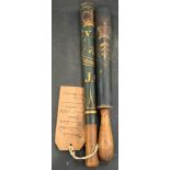 Two 19th century Police Constables Truncheons.