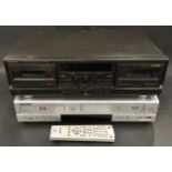 Technics RS-TR474 stereo cassette deck together with Samsung DVD/VCR combination player (2).