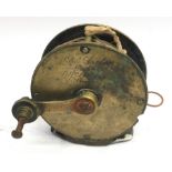 Antique Charles Farlow brass centrepin trout fishing reel. Early example marked Cha's Farlow, maker,