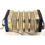 VINTAGE SCHOLER CONCERTINA. This is a 20 Button Concertina Model from approx 1949 Pearlized Blue and