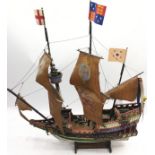 Quality Model of "The Golden Hind" Sir Francis Drakes 22 gun galleon made approx 75 years ago by