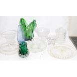 Collection of glassware to include Liskeard and Hadeland examples. 10 items in lot