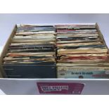 BOX OF VARIOUS GENRE 7” SINGLES.