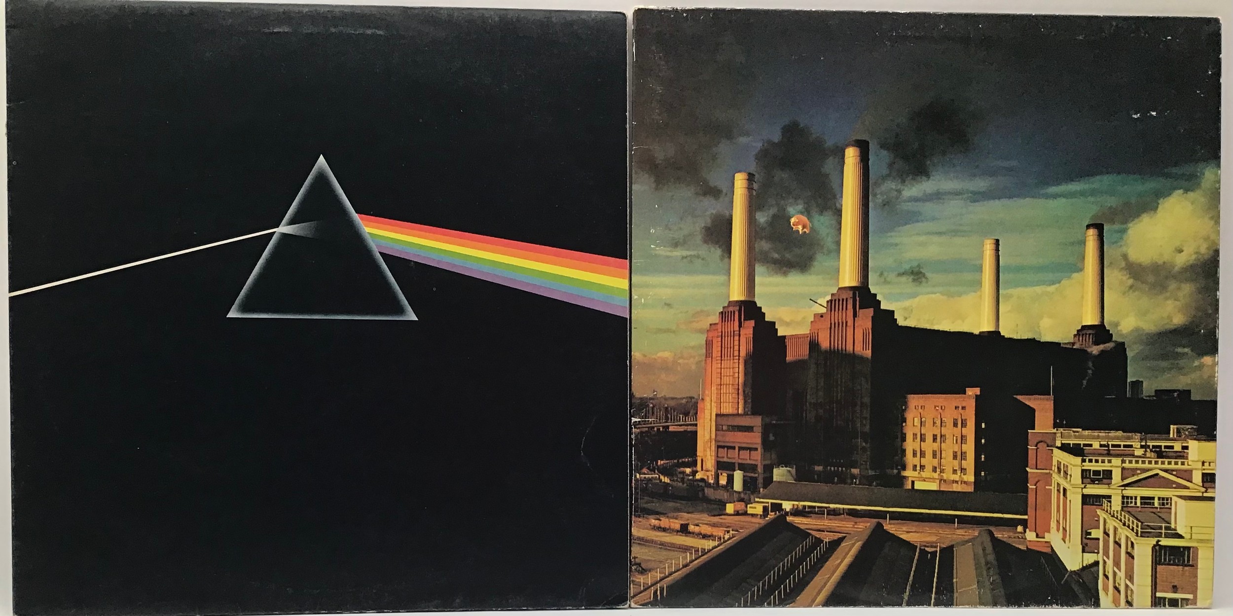 PINK FLOYD LP RECORDS X 2. Copies here include ‘ Dark Side Of The Moon’ on Harvest SHVL 804 and ‘