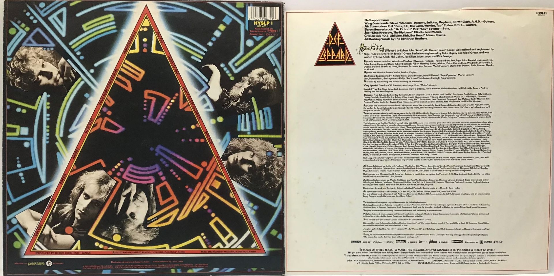 DEF LEPPARD VINYL LP “HYSTERIA”. On Phonogram HYSLP 1 in Ex condition with original inner sleeve. - Image 2 of 2