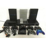 BOX OF VARIOUS GAMES CONSOLES. To include Sony PlayStation 2 & 3, XBOX and collection of handheld