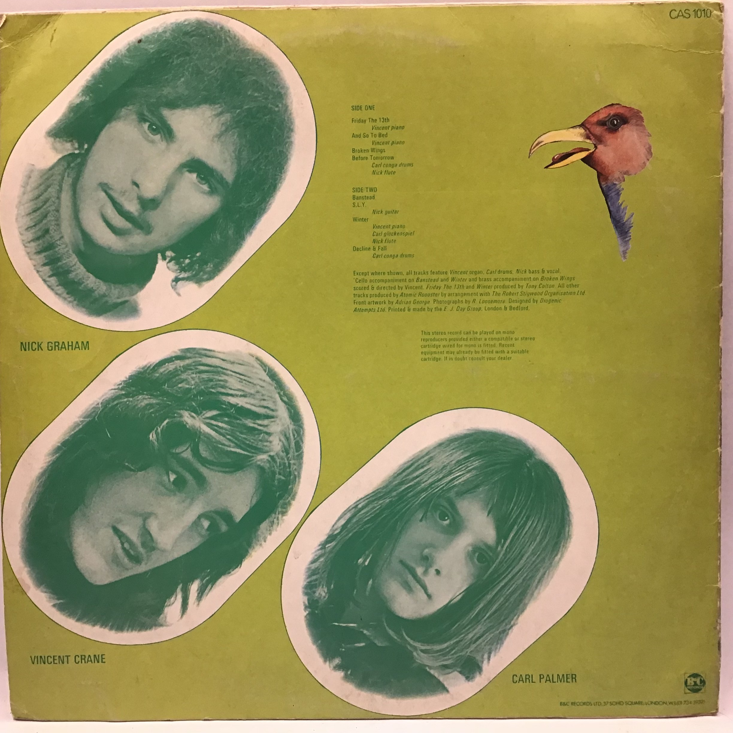 ATOMIC ROOSTER VINYL LP RECORD. Ex condition self titled album here on B & C Records CAS 1010 from - Image 2 of 4