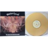 MOTORHEAD “NO SLEEP TIL HAMMERSMITH” VINYL LP RECORD. This is found here on gold coloured vinyl on