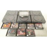 COLLECTION OF SONY PLAYSTATION CONSULES. Also with this lot is a collection of 8 games,