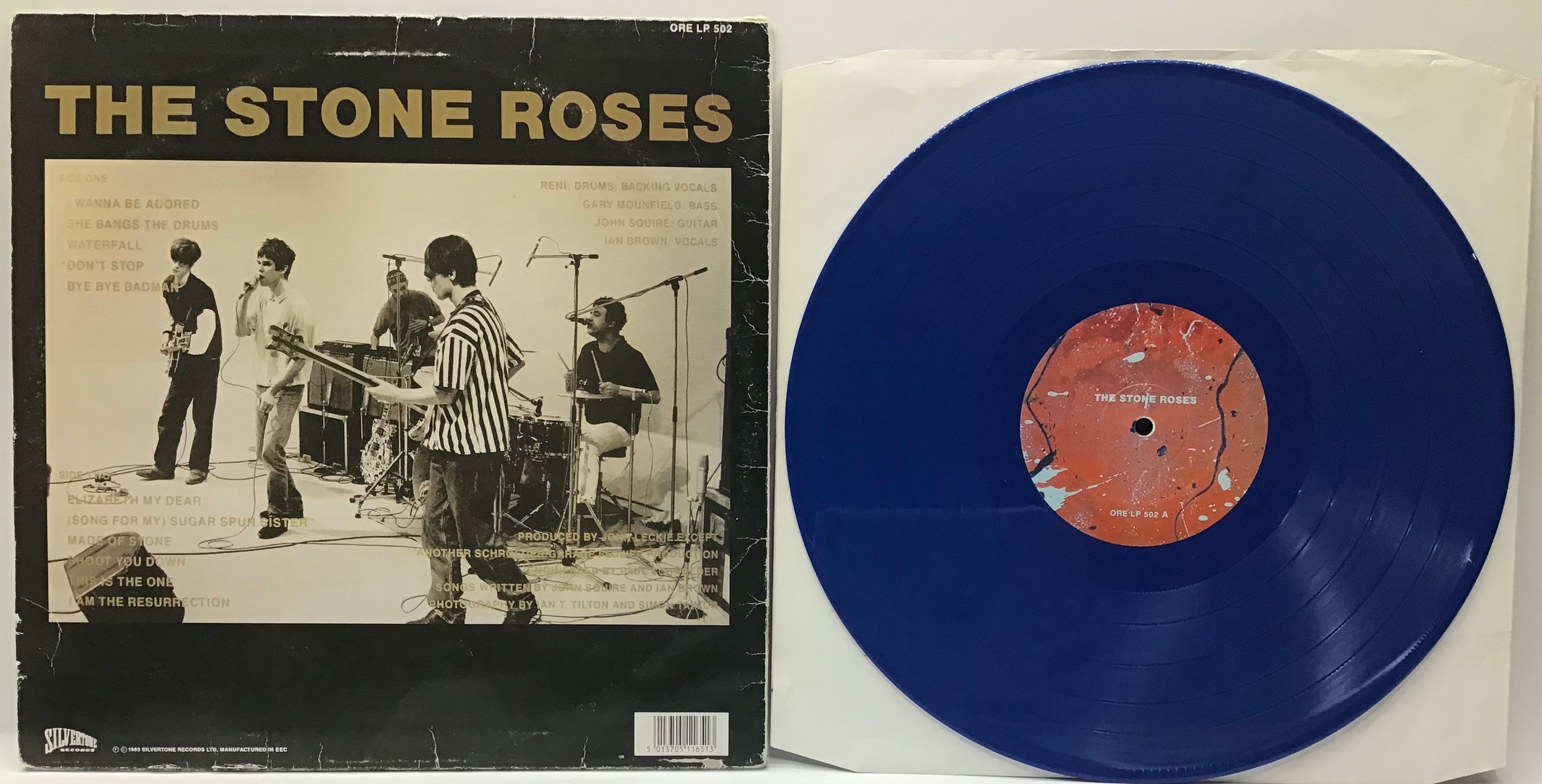 THE STONE ROSES - “STONE RORSES” BLUE VINYL LP. Self titled album from 1989 pressed on Silvertone - Image 2 of 2