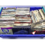 CRATE OF VARIOUS 7” VINYL SINGLES. This set of 45’s consist of mainly chart hits from the 70’s and