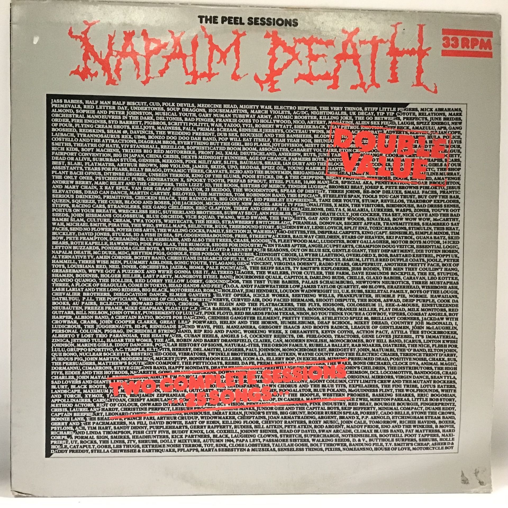 NAPALM DEATH ‘THE PEEL SESSIONS’ STRANGE FRUIT LP. From 1989 we have this album recorded on