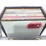 BOX OF VARIOUS VINYL LP RECORDS. A variety of albums found here with artists to include - UB40 -