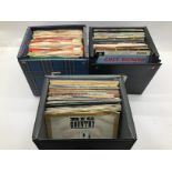 3 CARRY CASE BOXES OF 7” SINGLES.