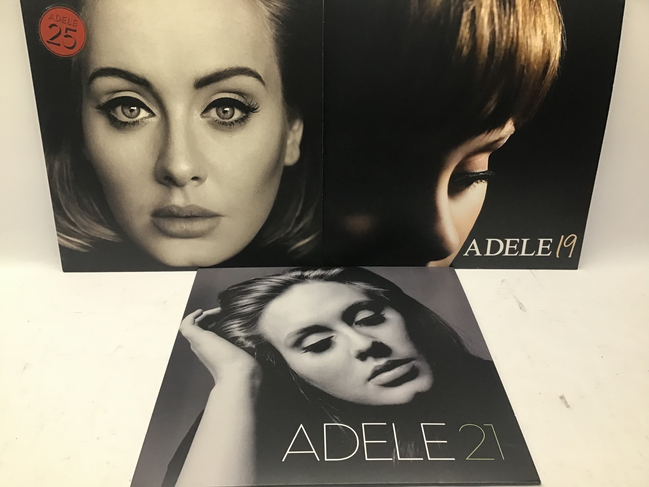 3 X BRAND NEW 180g ADELE LP RECORDS. Albums here include the titles - 19 - 21 and 25.