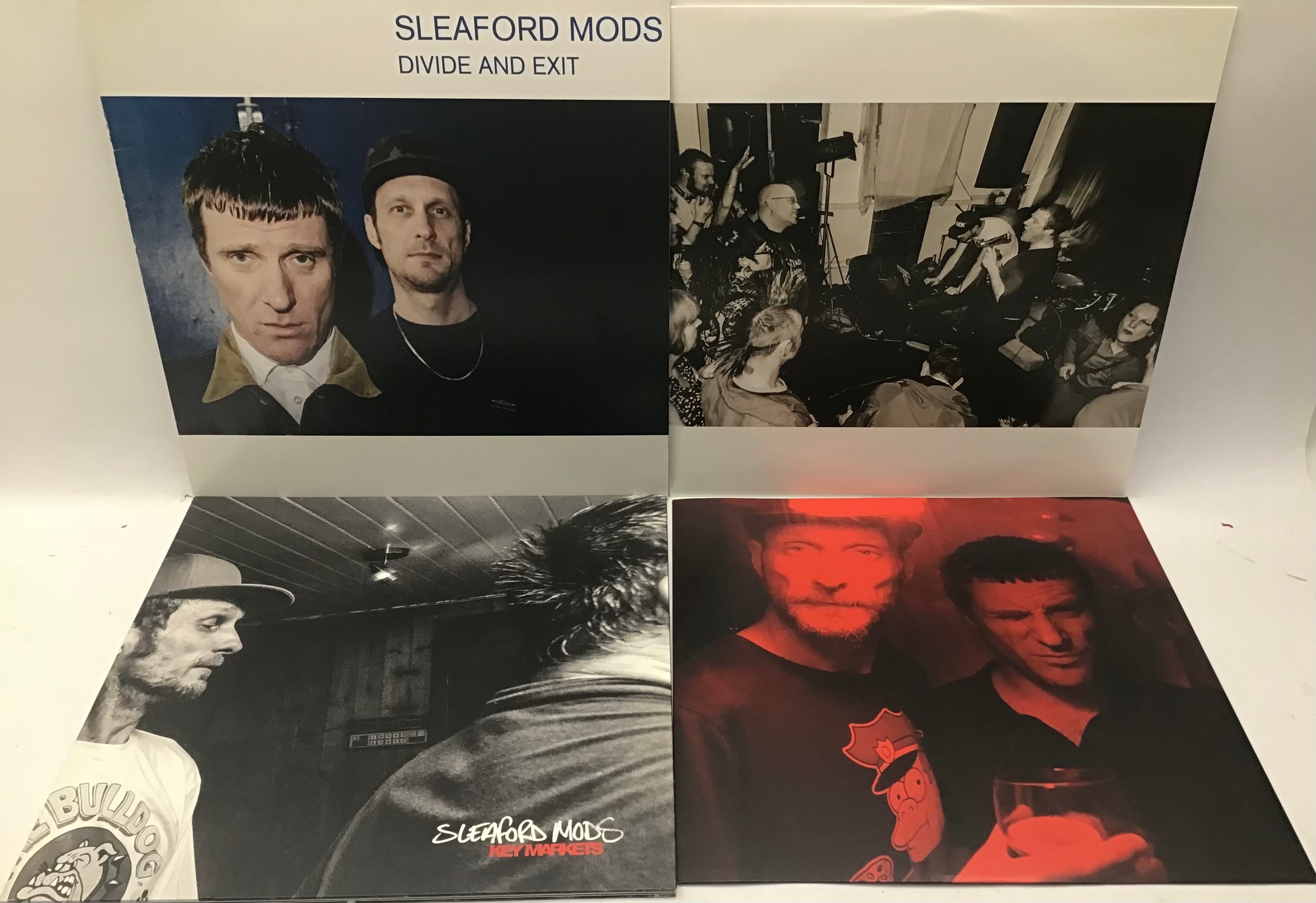 2 X SLEAFORD MODS VINYL LPS. Titles here as follows - 'Key Markets' and 'Divide And Exit' and