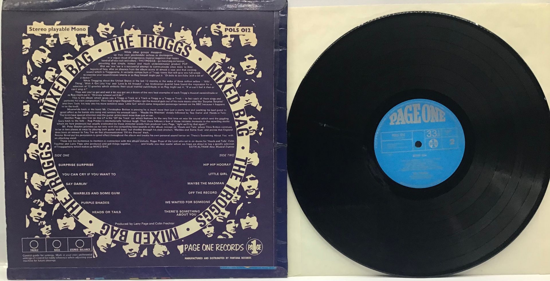 THE TROGGS ‘MIXED BAG’ UK VINYL ALBUM. This is a superb 1st press copy on Page One Records POLS - Image 2 of 4