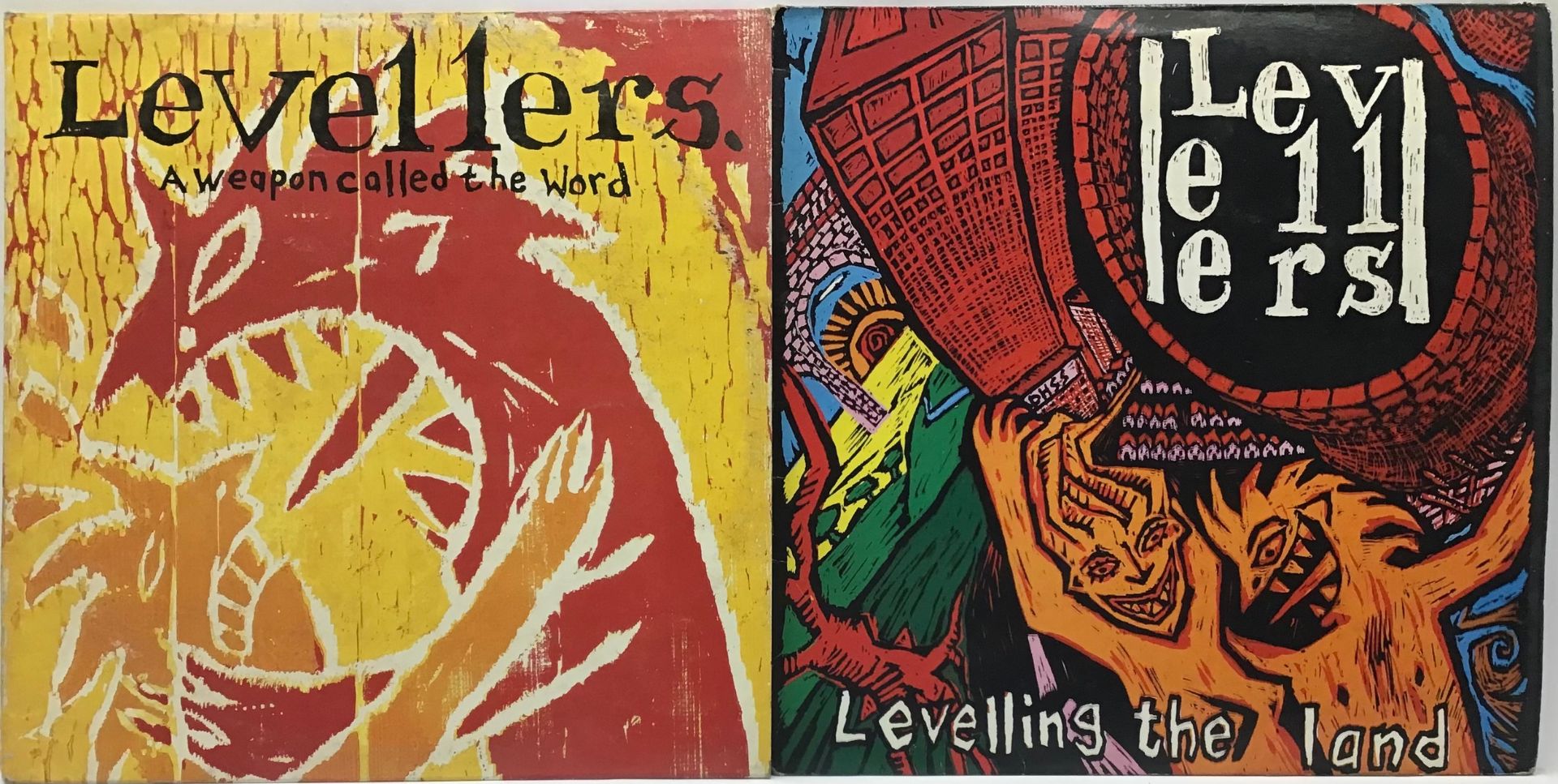 2 VINYL LP RECORDS FROM THE LEVELLERS. Titles include - A Weapon Called The World and Levelling