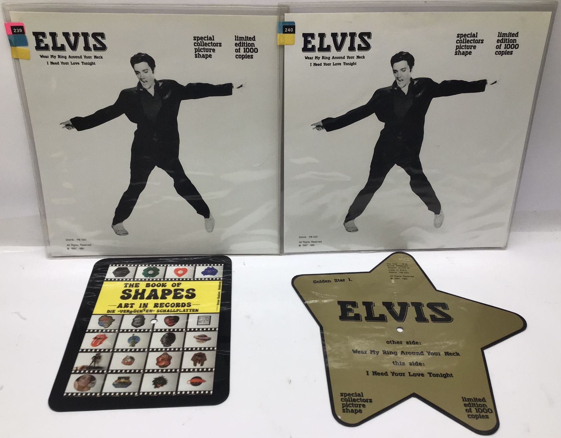 ELVIS PRESLEY x 2 ‘WEAR MY RING AROUND YOUR NECK’ 7" SHAPED VINYL RECORD PICTURE DISC - Image 2 of 2