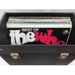 CASE CONTAINING VARIOUS LP VINYL RECORDS. We have artists here including - Neil Young - Rolling