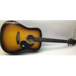 SQUIER ACOUSTIC GUITAR. This guitar is a fender design 6 string and has the model No. SA-105.
